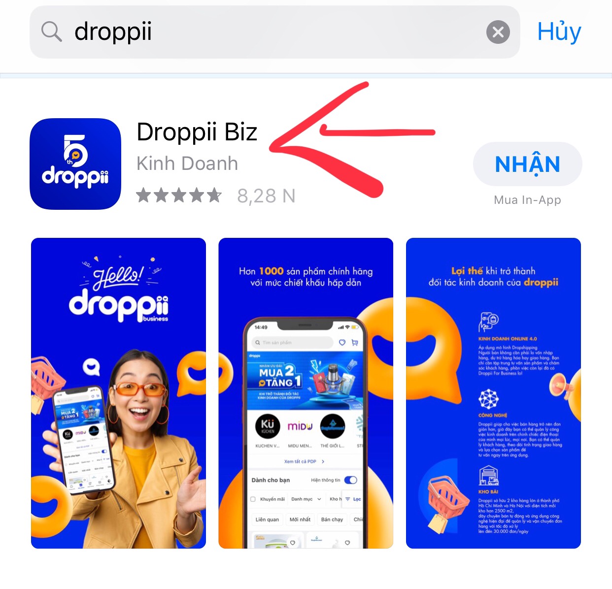 Tải app Droppii Biz